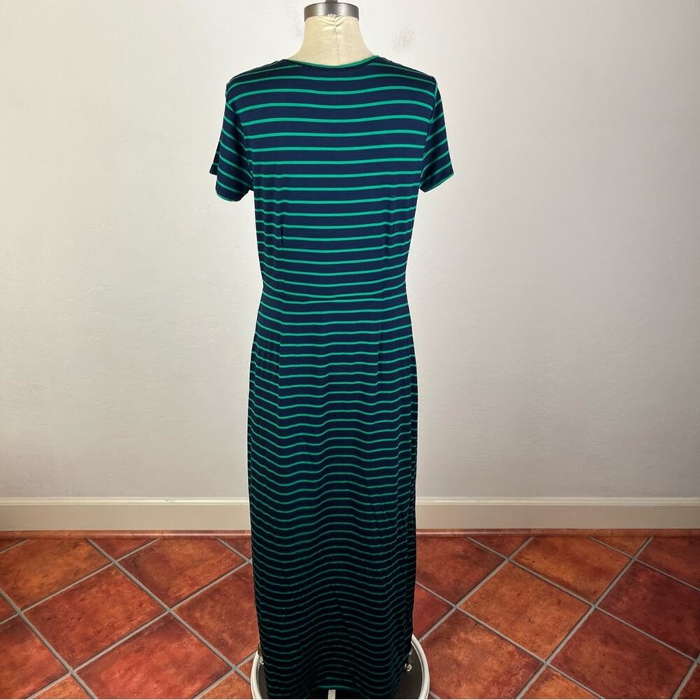 LOFT Navy and Teal Striped Maxi Dress - Picture 6 of 8